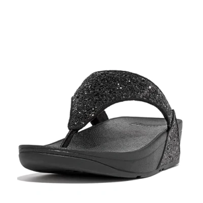 Image de Fitflop Lulu Glitter Toe thongs Femme Tongues, Noir Black 339, 41 EU