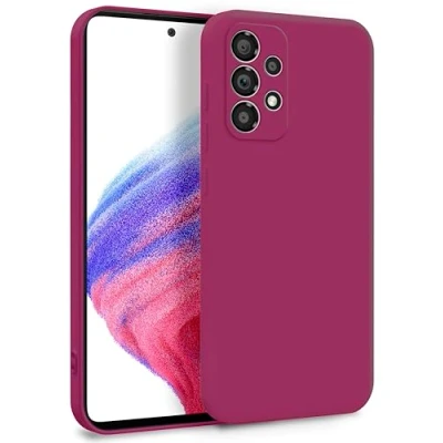 Afbeelding van MyGadget hoesje compatibel met Samsung Galaxy A53 5G, dubbellaags camerabescherming, binnenvoering, zacht rubber en krasbestendige hoes, bordeauxrood