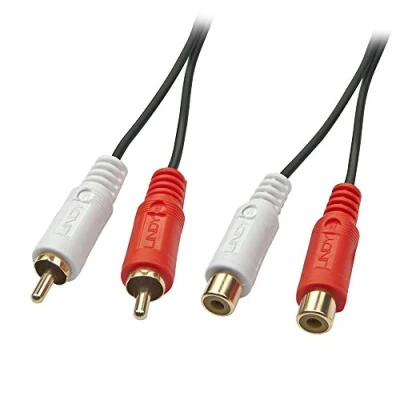 Afbeelding van LINDY 35673 Cinch Audio Verlengkabel [2x stekker 2x koppeling] 5.00 m Zwart