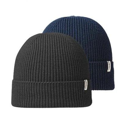 Afbeelding van JACK &amp; JONES Jacbrink Beanie Ln herenmuts, Set van 2 (1 blazer marineblauw/1 donkergrijs gemêleerd)