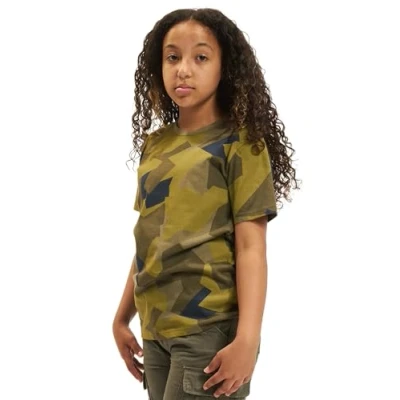 Image de Brandit T shirt Armée pour enfant allemande Uni &amp; camouflage, Camouflage suédois, 158 164