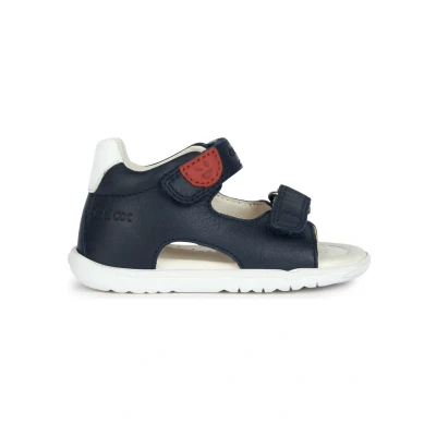 Afbeelding van Geox Macchia Outdoorsandalen voor kinderen, Maat: 18, Navy Leer/ synthetisch