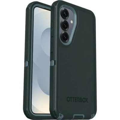 Image de OtterBox Defender Series Coque de protection pour téléphone portable robuste coins renforcés silicone, mousse viscoélastique sagebrush (vert) Samsung Galaxy S25