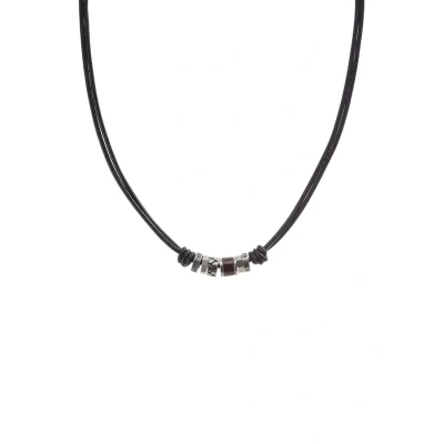 Afbeelding van Fossil heren Ketting van leer met kralen JF84068040