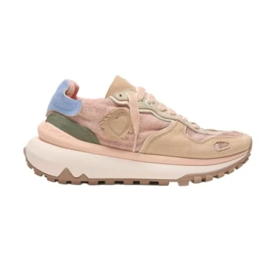 Afbeelding van Satorisan Chacrona Metta Lino Whitewisp Casual Sneakers Vrouwen Vintage Leer en linnen Kleur Multi Pink Maat 39