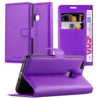 Afbeelding van Cadorabo Hoesje geschikt voor Huawei P10 LITE in MANGAAN PAARS Beschermhoes met magnetische sluiting, standfunctie en kaartvakje Book Case Cover Etui