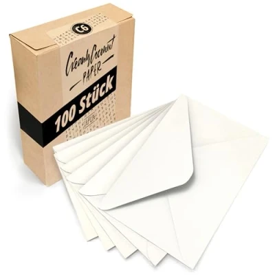 Afbeelding van Japun witte enveloppen (100 stuks) van papier, envelop zonder venster DIN C6 162 x 114 mm