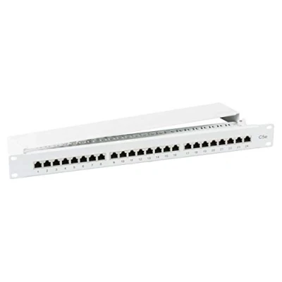 Image de EFB Elektronik Tableau de connexions montable sur rack CAT 5e STP RJ 45 X 24 RAL 7035, gris 1U 19&quot;