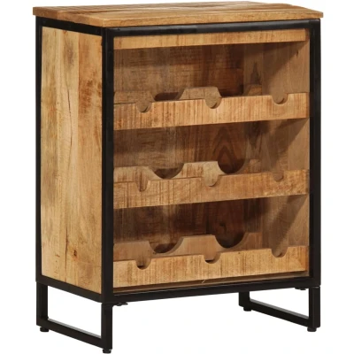 Afbeelding van vidaXL Wijnrek voor 9 flessen 55x33x70 cm massief mangohout