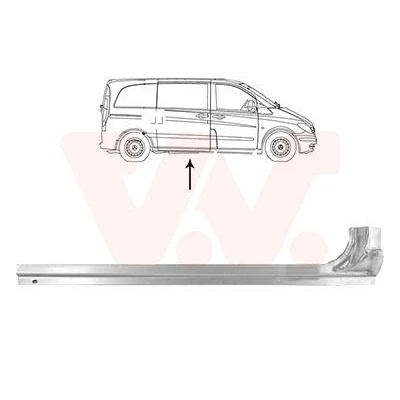 Afbeelding van VAN WEZEL 3081110 Dorpel Reparatiepaneel rechts, inbouw aan zijkant