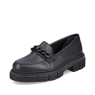 Afbeelding van Rieker M3861, mocassin voor dames, Zwart 01