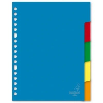 Image de Kangaro intercalaires colorés en plastique A5 avec 5 onglets (17 trous)