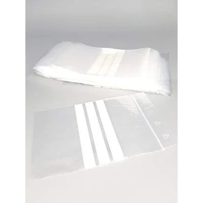 Afbeelding van Zak met ritssluiting 3 witte strepen 1000 stuks (10 x 100 cm) hoge kwaliteit 50 micron (50 mm 70 mm) transparant