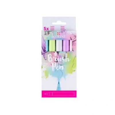 Afbeelding van Talens Ecoline Brush pen, etui van 5 stuks in pastelkleuren 3