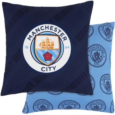 Afbeelding van Manchester City F.C. Set van 2 vierkante kussenslopen 39 x cm voor bed of bank Man Gifts