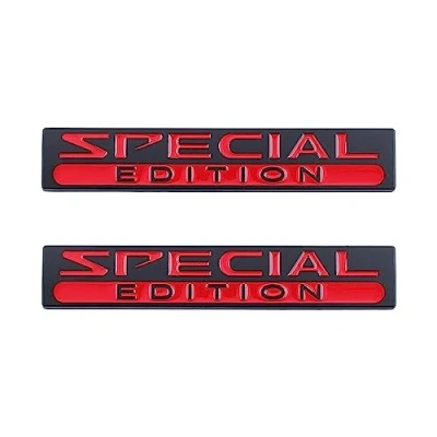 Afbeelding van Set van 2 kofferbakstickers voor de auto, speciale editie (zwart rood)
