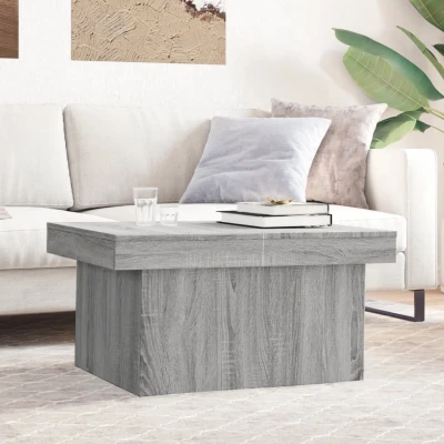 Afbeelding van Salontafel 100x55x40 cm bewerkt hout grijs sonoma eikenkleurig