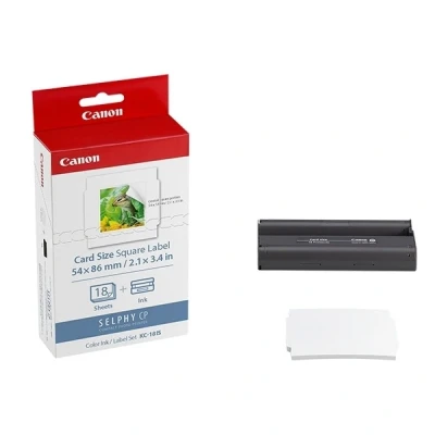 Image de Kit Canon Papier + Encre 18 autocollants carrés pour série CP KC 18IS