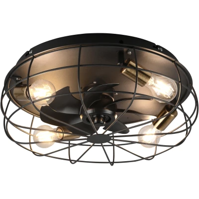 Afbeelding van REALITY TRONDHEIM Ventilator Zwart mat excl. 4x E27 4W