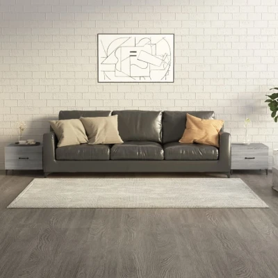 Afbeelding van Salontafels 2 st met metalen poten 50x50x40 cm grijs sonoma