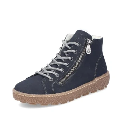 Afbeelding van Rieker N1020 veterlaarzen voor dames, Blauw 14