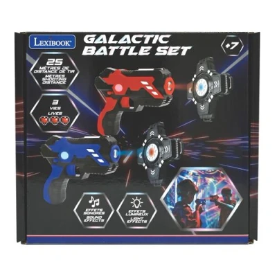 Afbeelding van Lexibook, Galactic Battle Set, lasertag spel met 2 laserpistolen en armor inbegrepen, schieten tot 25 meter afstand, geluids lichteffecten, JG250