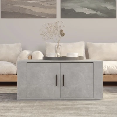 Afbeelding van Salontafel 80x50x36 cm bewerkt hout betongrijs