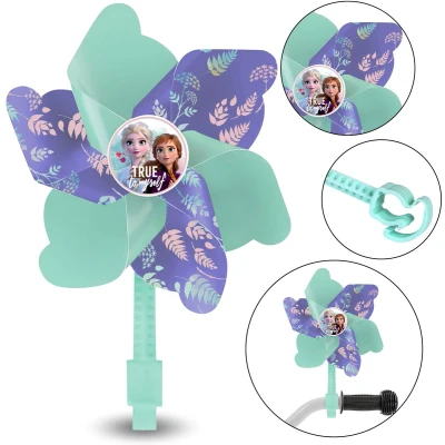 Afbeelding van Frozen Elsa en Anna Mintgroen windmolen voor fietsstuur, steppen, kinderen