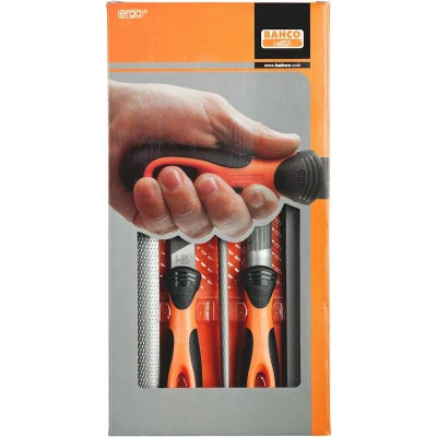 Image de BAHCO 1 479 08 2 set de limes ERGO avec poignée râpe à meuble semi douce 250 mm 5 pièces