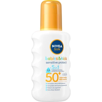 Afbeelding van 3x Nivea Sun Zonnemelk Babies &amp; Kids Sensitive Protect SPF 50+ 200 ml