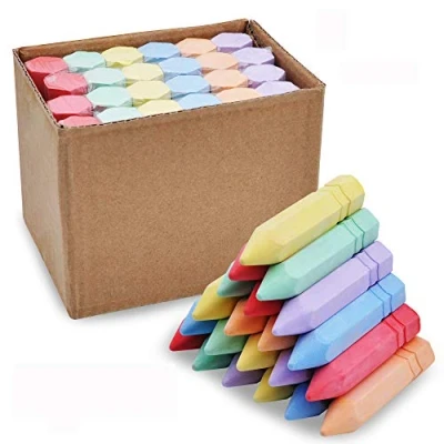 Afbeelding van JOYIN 24 stuks jumbo krijt in kegelvorm, wasbaar, voor kunstspellen, zomerspelletjes de open lucht, schoolbordtekening,