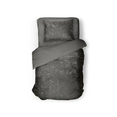 Afbeelding van Eleganzzz Dekbedovertrek Crushed Velvet Dark Grey 140x200/220cm 100% Eenpersoons dekbedovertrekken