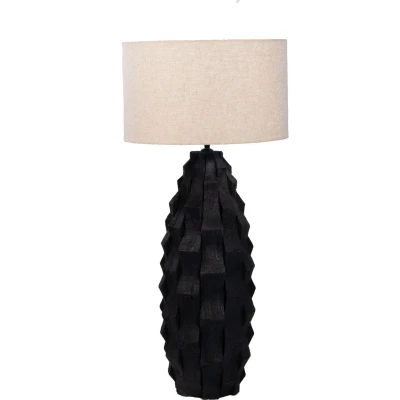 Afbeelding van Tafellamp Zwart 40cm Hout Matteo Giga Meubel