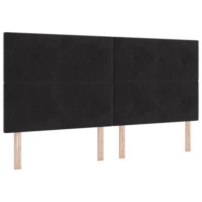 Afbeelding van vidaXL Hoofdbord Zwart Geëngineerd hout 200 cm Decoratieve Inzetstukken