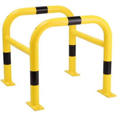 Afbeelding van Morion beschermbeugel paal geel zwart gecoat en verzinkt 600 x 720 mm