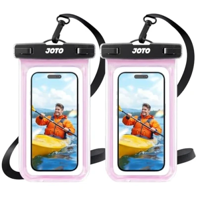 Afbeelding van JOTO 2 waterdichte case voor iPhone 14/13/12/11 Mini Plus Pro Max XS XR X 8 7 SE, Samsung S22 S20 FE A52, Redmi Note 11S/10S/8 Pro, IPX8 gecertificeerde telefoonhoes tot 17,78 cm, roze