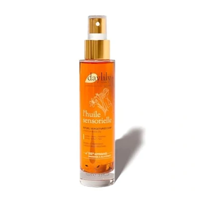 Afbeelding van Daylily Sensorische anti striae olie voor zwangerschap Voorkom het ontstaan en verwacht recente Intensief avondritueel Gemaakt in Frankrijk Cruelty Free &amp; Vegan 100 ml
