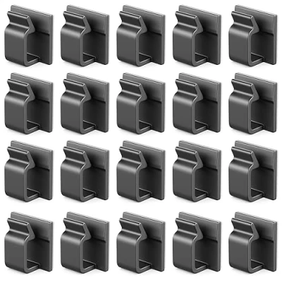 Afbeelding van deleyCON 20 x kabelhouder, zelfklevend, kabelbeheer, kabelbinders, kabelgeleiding, organizer, kabelbevestiging, huis, kantoor, plint, kunststof, PA66, zwart