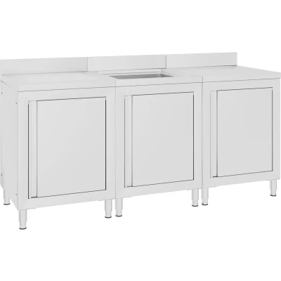 Afbeelding van VidaXL Wastafelkast commercieel 180x60x96 cm roestvrij staal