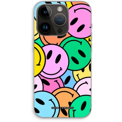 Afbeelding van Case Company® hoesje geschikt voor iPhone 14 Pro Smiley N1 Soft Cover Telefoonhoesje Bescherming aan alle Kanten en Schermrand