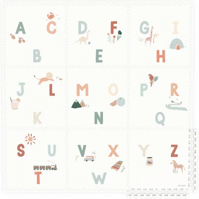 Afbeelding van Play&amp;go 2 in 1 foam speelmat eevaa alphabet 180x180 cm