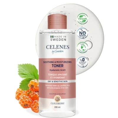 Afbeelding van Celenes Cloudberry Toner 200 ml Kalmerende Verzorging voor Droge en Gevoelige Huid met Arctisch Extract