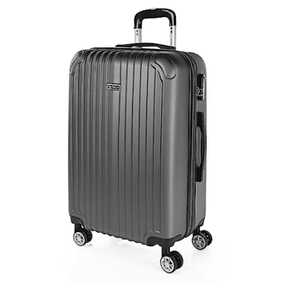 Image de ITACA Valise Moyenne 65 cm. Soute Avion Rigide 4 Roulettes De Voyage Résistante en Matériau ABS Ultra Légère avec Cadenas à Combinaison, Antraciet