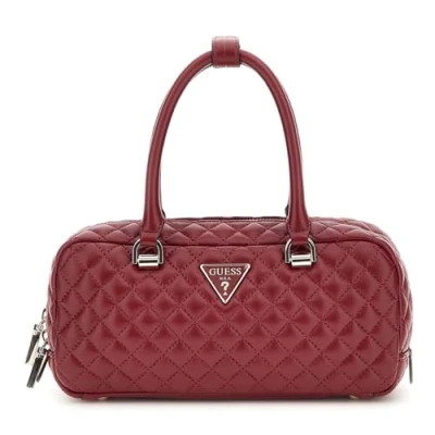 Afbeelding van GUESS Schoudertas Eco Rianee Satchel Bag Claret Donkerrood