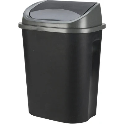 Afbeelding van Afvalbak Vuilbak Grijs/Zwart 50 l