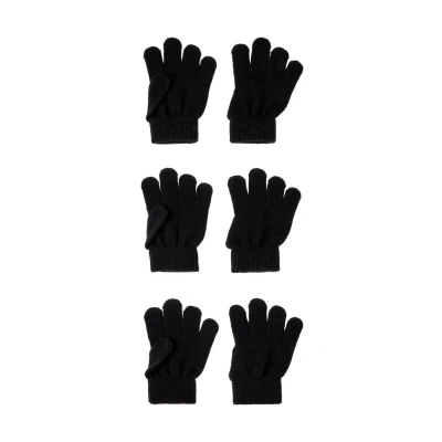 Afbeelding van Name it Nknmagic Unisex 3 PACK Handschoenen voor kinderen, Maat: 74 80, Black