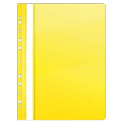 Afbeelding van DONAU 1704001PL 11 Gatenmappen DIN A4, 10 stuks, transparant, duurzaam, kunststof, geel
