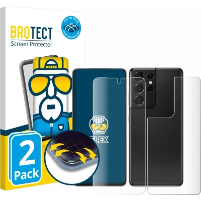 Afbeelding van BROTECT Screenprotector voor Samsung Galaxy S21 Ultra 5G (Voor+Achter) Folie Beschermfolie transparant volledig dekking (2 Stuks)