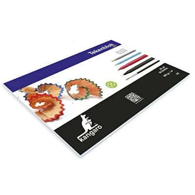 Afbeelding van Kangaro K 5551 Tekenblok 210x297mm 200gr 20 Vel, Wit