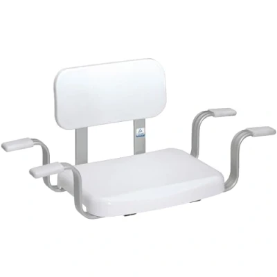 Afbeelding van WEINBERGER Badkuip met rugleuning, zithulp voor badkamers binnenafmetingen van 59 72 cm, zeer stabiel tot 150 kg, aluminium, zitplank, badhocker/kleur: wit/model: 48538